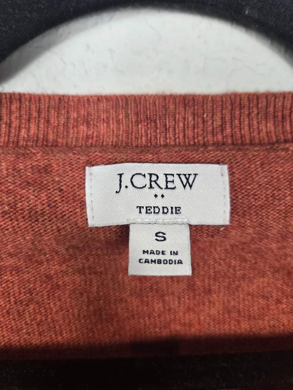 J.Crew Teddie Merino Wool Blend Sweater Rust Orange Heather Crewneck Size Small